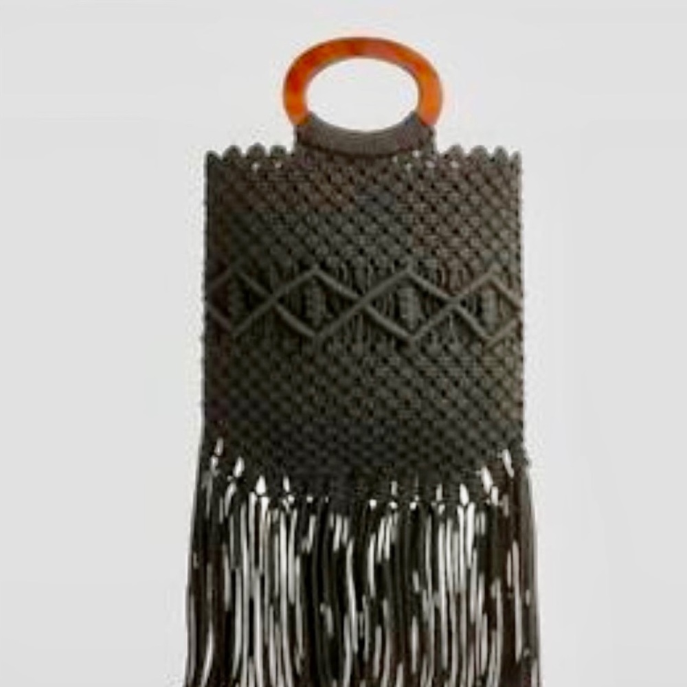 Free People Danielle Nicole Black Macrame Fringe … - image 1